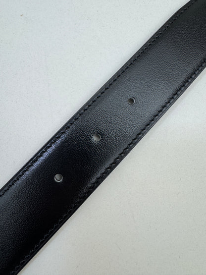 HERMES H au Carre 32mm 雙面皮帶 黑色拼烏木色