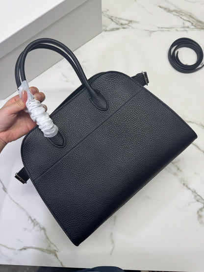 THE ROW Marguax 12 黑銀荔枝紋