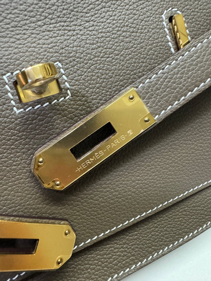 HERMES Jypsiere Mini 大象灰 金扣 evercolor 18 etoupe GHW
