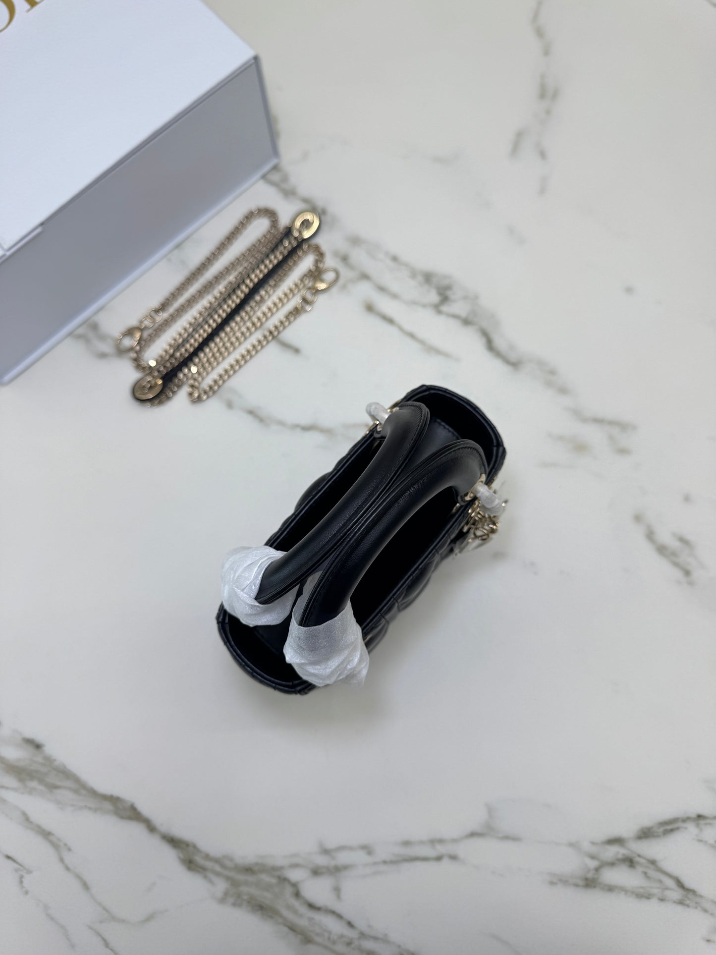 DIOR Mini Lady Dior 黑色羊皮