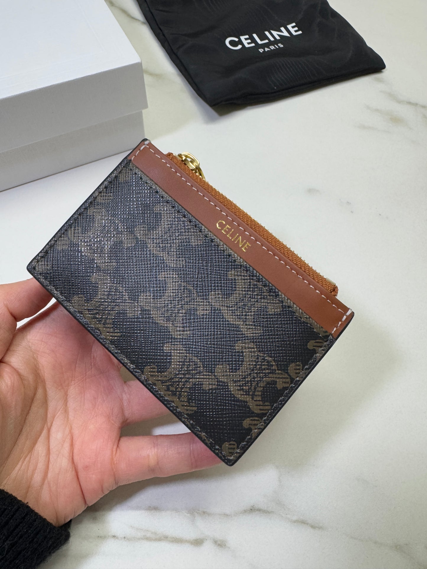 CELINE 兩件套三摺錢包 可拆式拉鍊零錢包