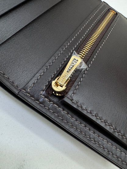 HERMES Bearn Compact Wallet 烏木色Box皮 Ebene GHW
