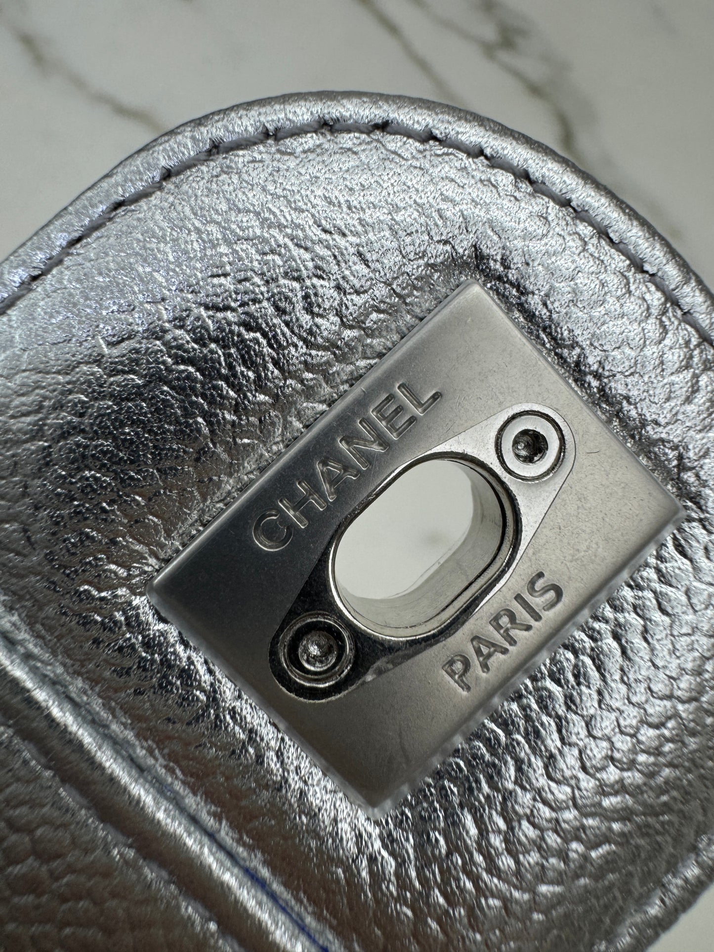 CHANEL 25B調節扣 銀色方胖子 Mini CF Square Caviar Calfskin