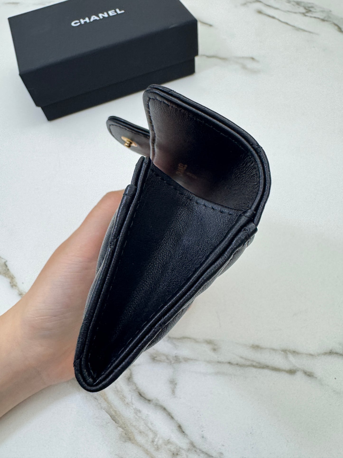 CHANEL CF Cardholder 羊皮黑金