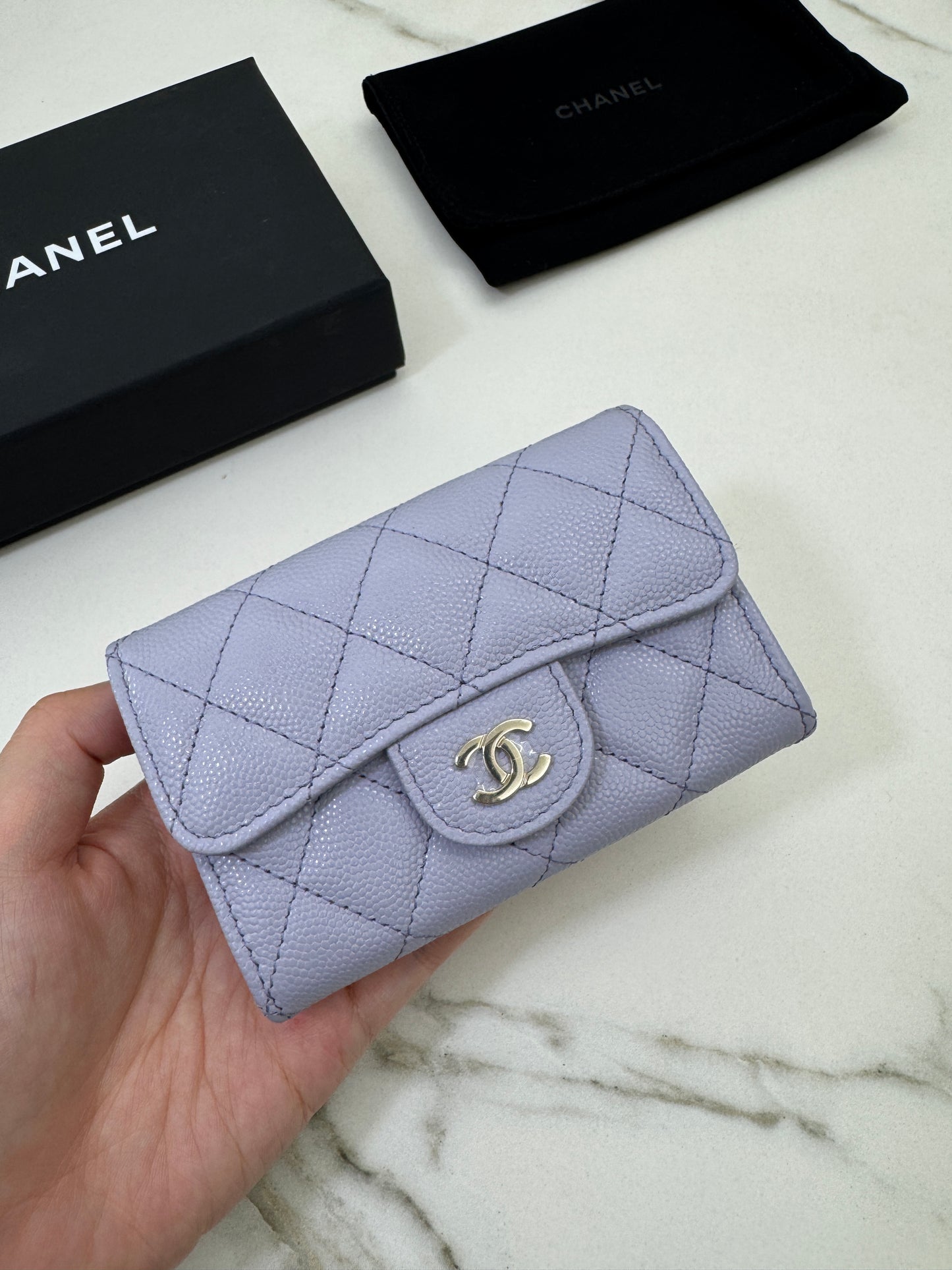 CHANEL 21K 香芋紫 CF Cardholder