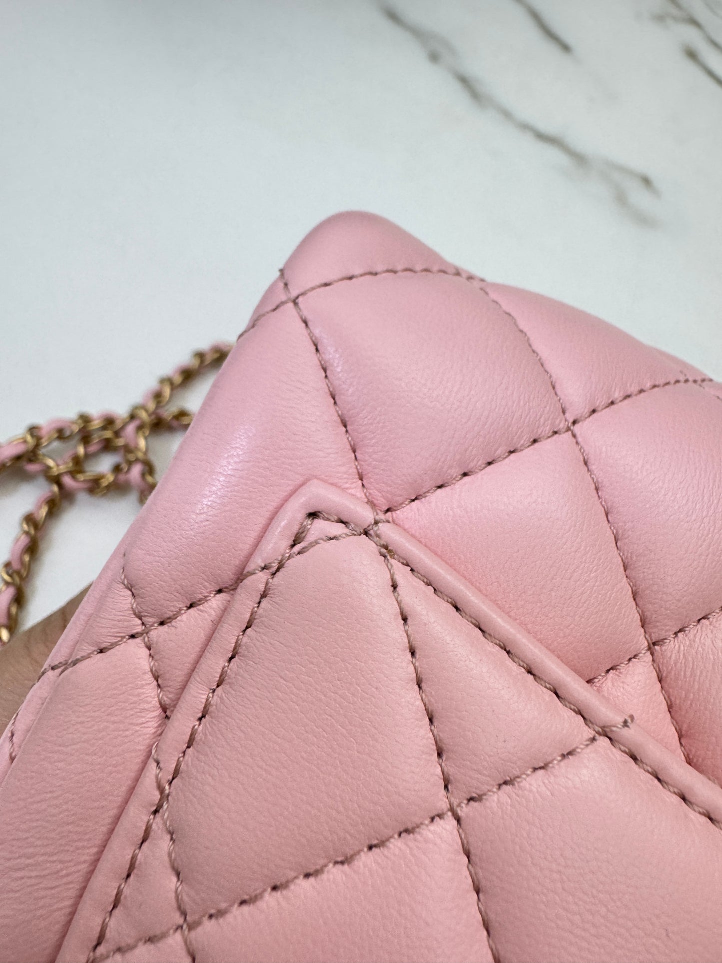 CHANEL 25B調節扣 Mini CF 17 粉紅色