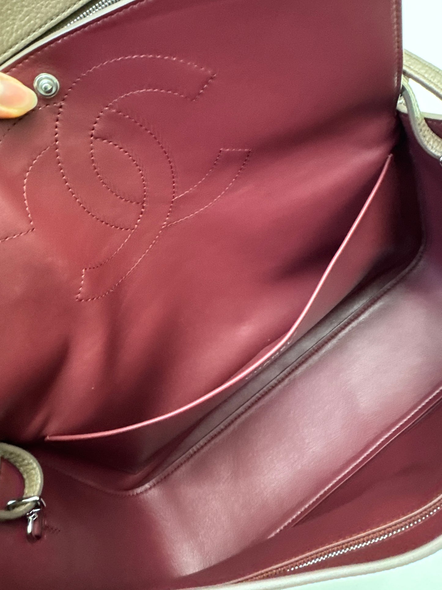 CHANEL 26S Maxi Flap Small 32cm 淺棕色