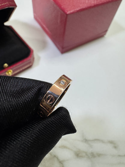 CARTIER Love 玫瑰金 單鑽戒指