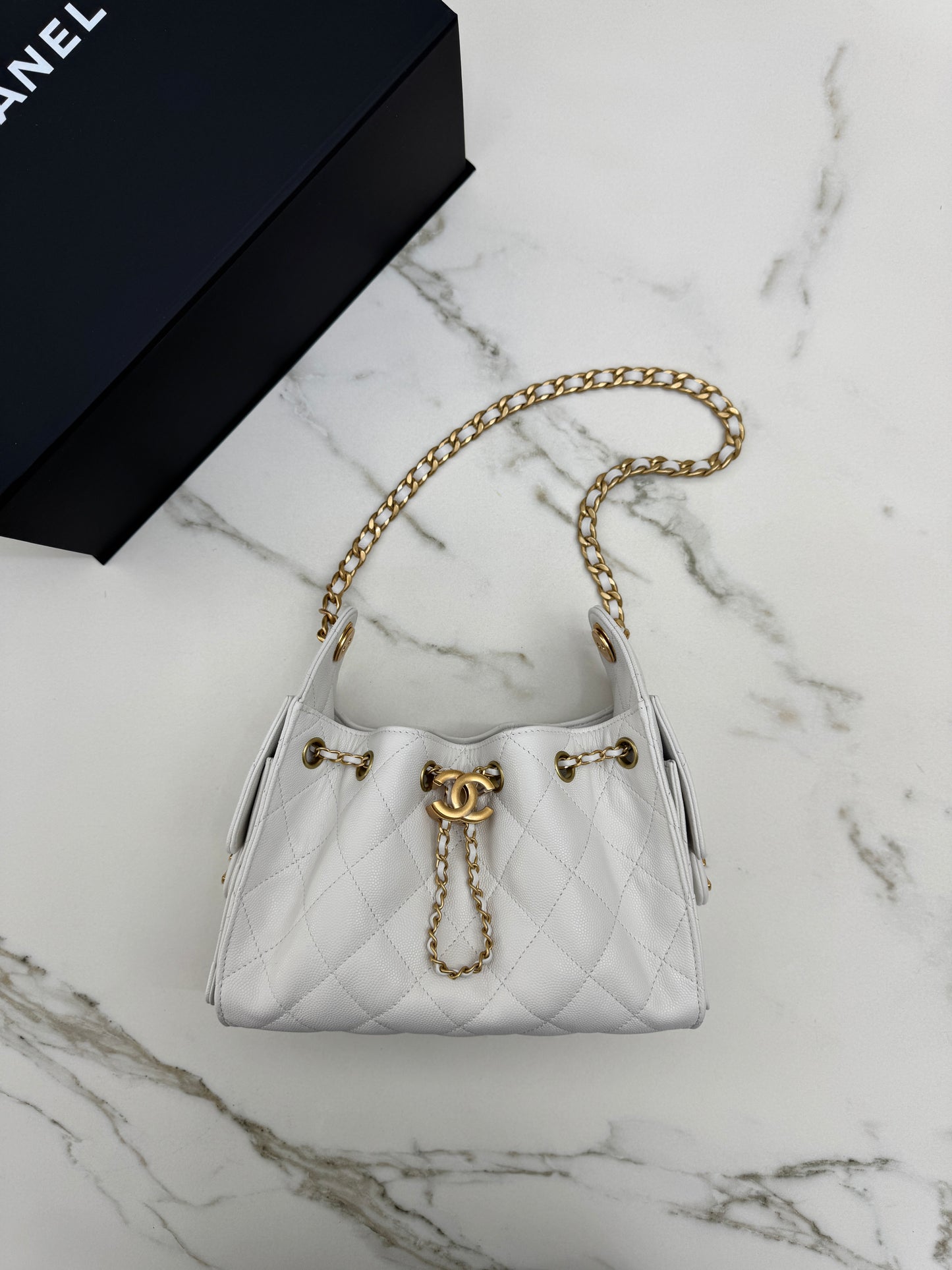 CHANEL Mini 25 Bag 白色荔枝皮