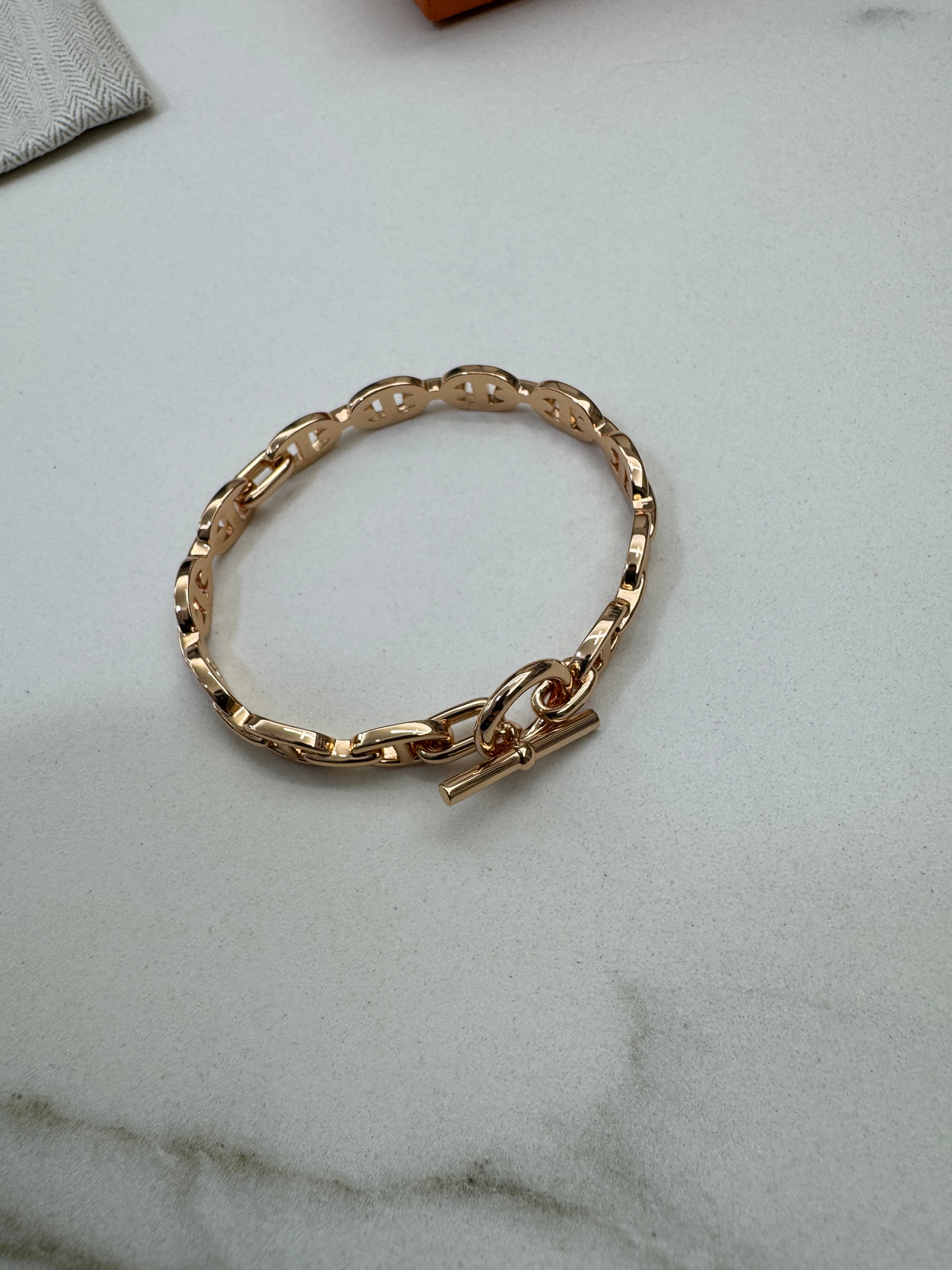 HERMES Chain d‘Ancre Enchainee PM Bracelet Rose Gold