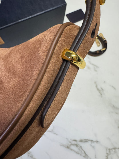 PRADA 半月包 麂皮棕色
