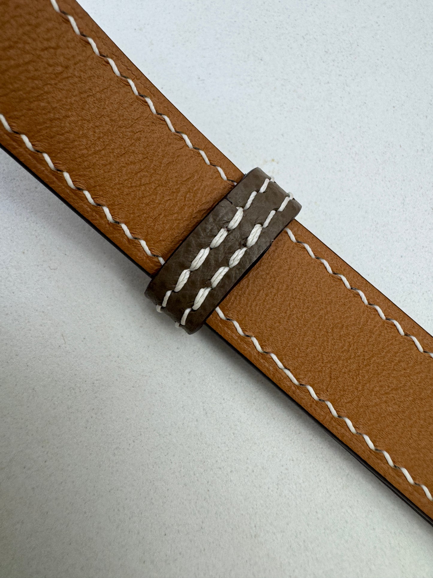 HERMES Kelly Belt 大象灰銀扣（手縫蠟線）