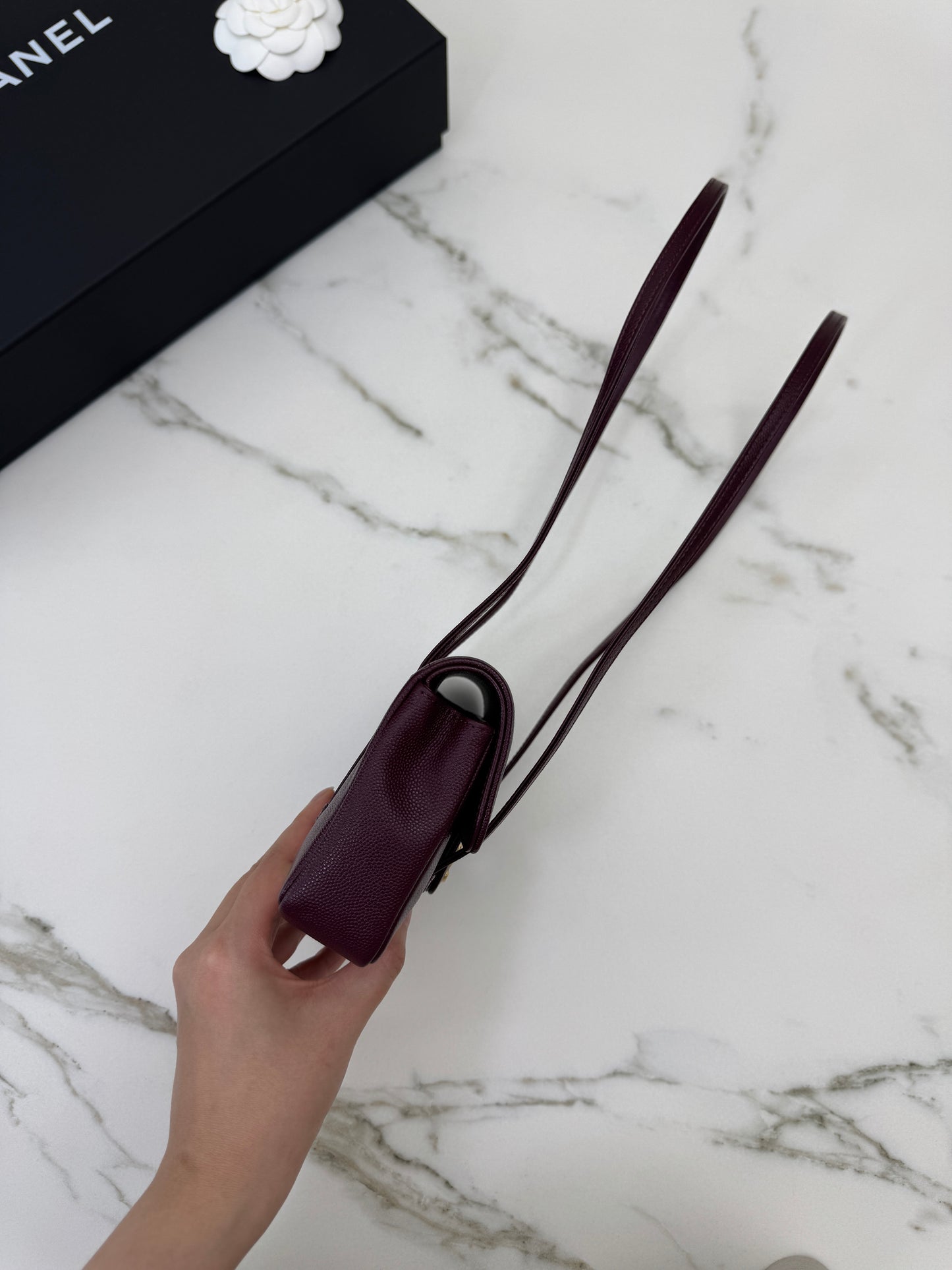 CHANEL Preppy Coco Mini 酒紅色
