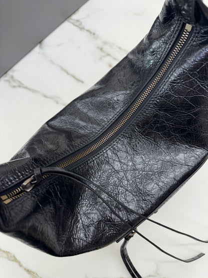 BALENCIAGA Le City Hobo 黑色油蠟皮