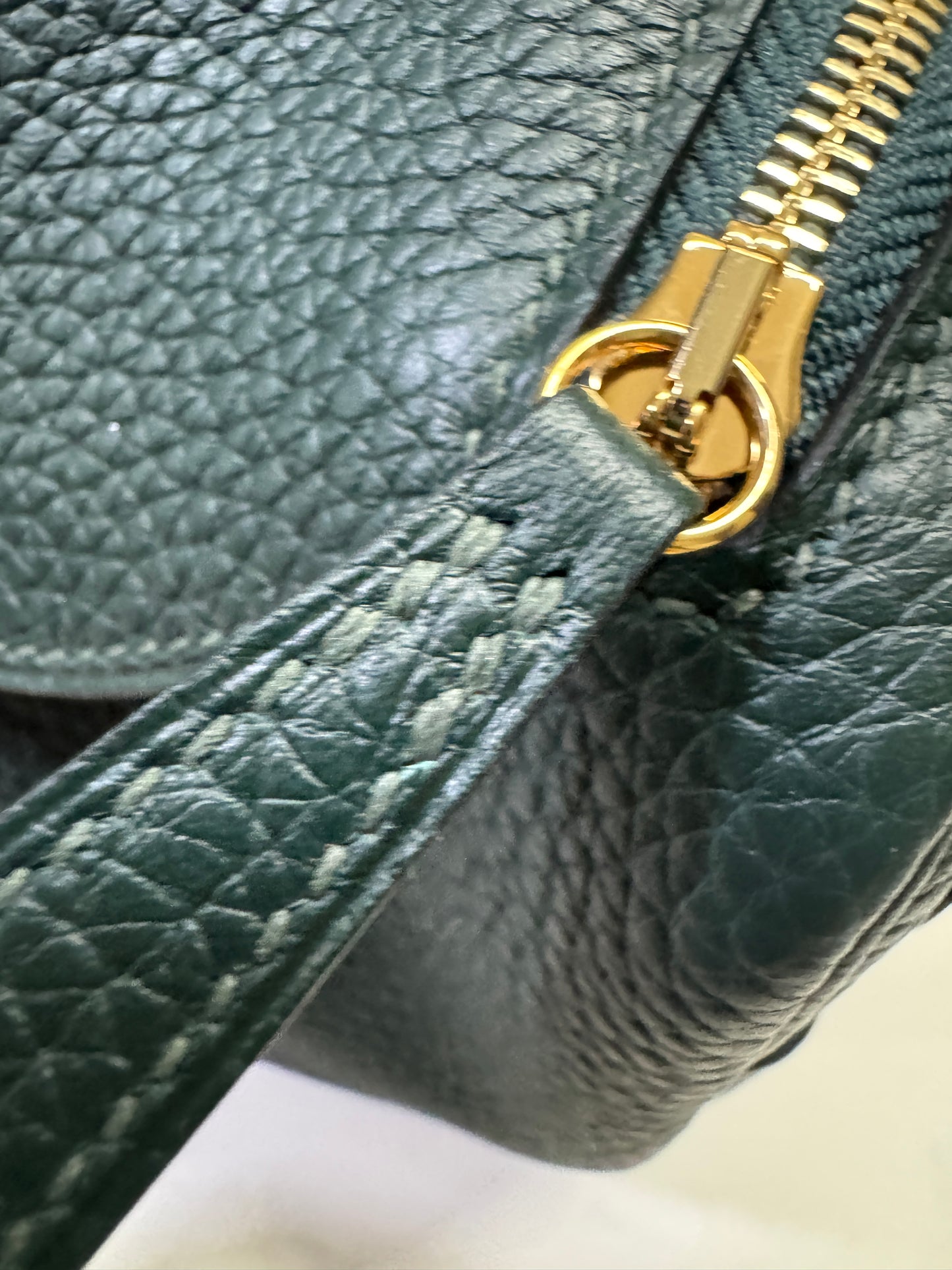 HERMES Mini Lindy II 深綠色 金扣 67 Vert Fonce TC GHW