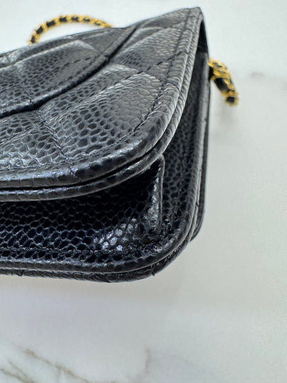 CHANEL Wallet On Chain 黑金牛 新版旋轉扣woc