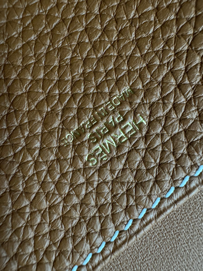 HERMES Halzan 25 金棕色金扣 TC Gold GHW
