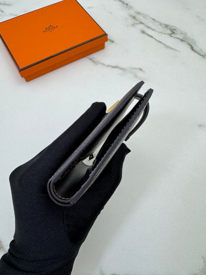 HERMES Bearn Compact Wallet 烏木色Box皮 Ebene GHW