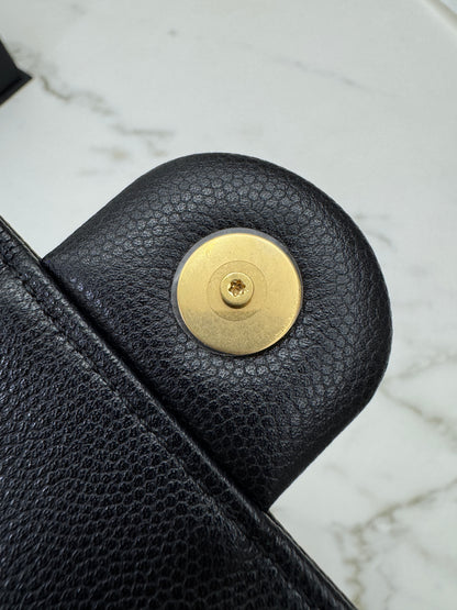 CHANEL Mini 25 Bag 黑色荔枝皮 金扣 Caviar Calfskin GHW