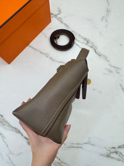 HERMES Mini 2424 大象灰金扣 Evercolor Etoupe GHW