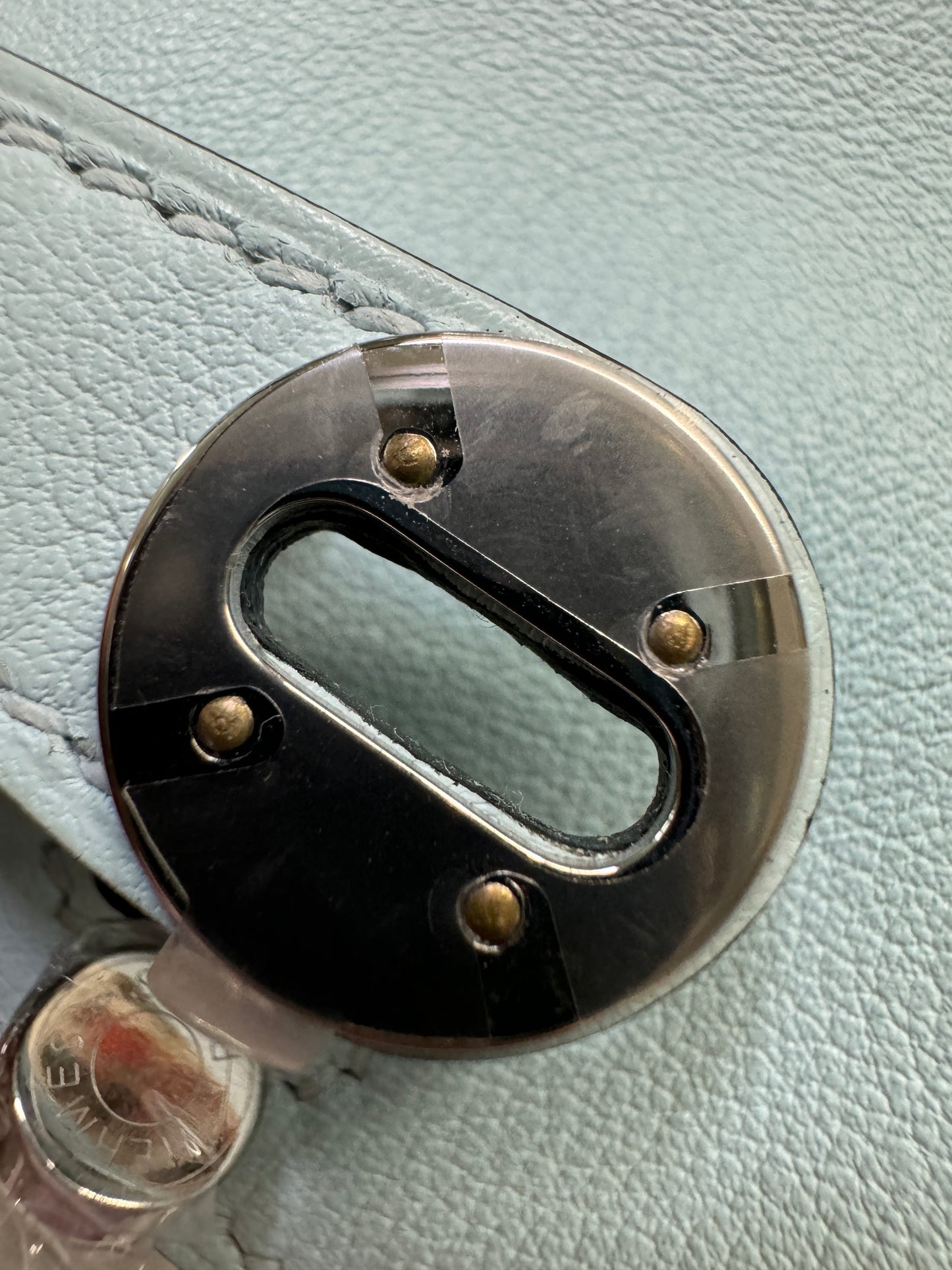 HERMES Mini Lindy 霧霾藍T0 銀扣 swift