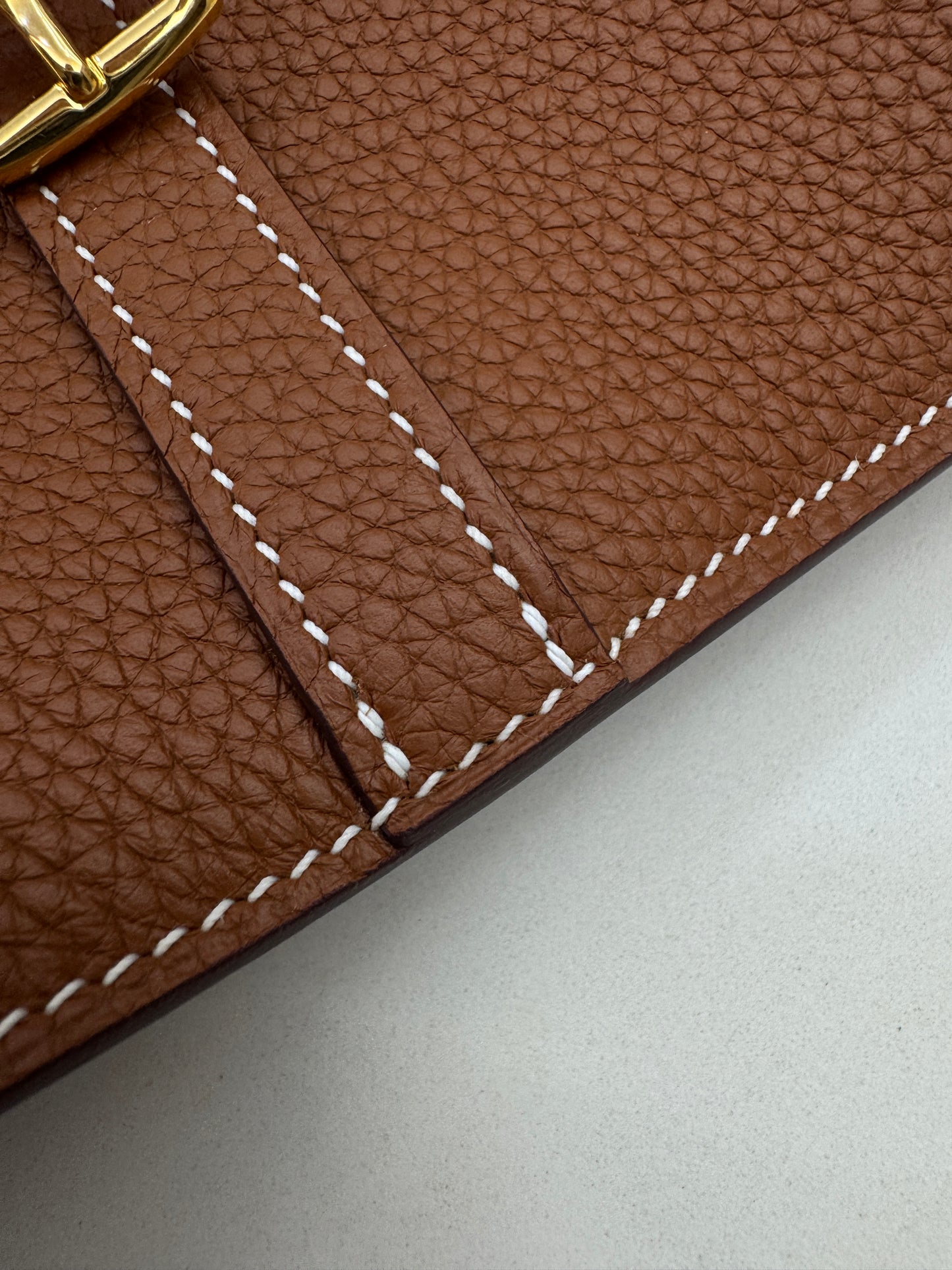 HERMES Halzan 25 金棕色金扣 TC Gold GHW