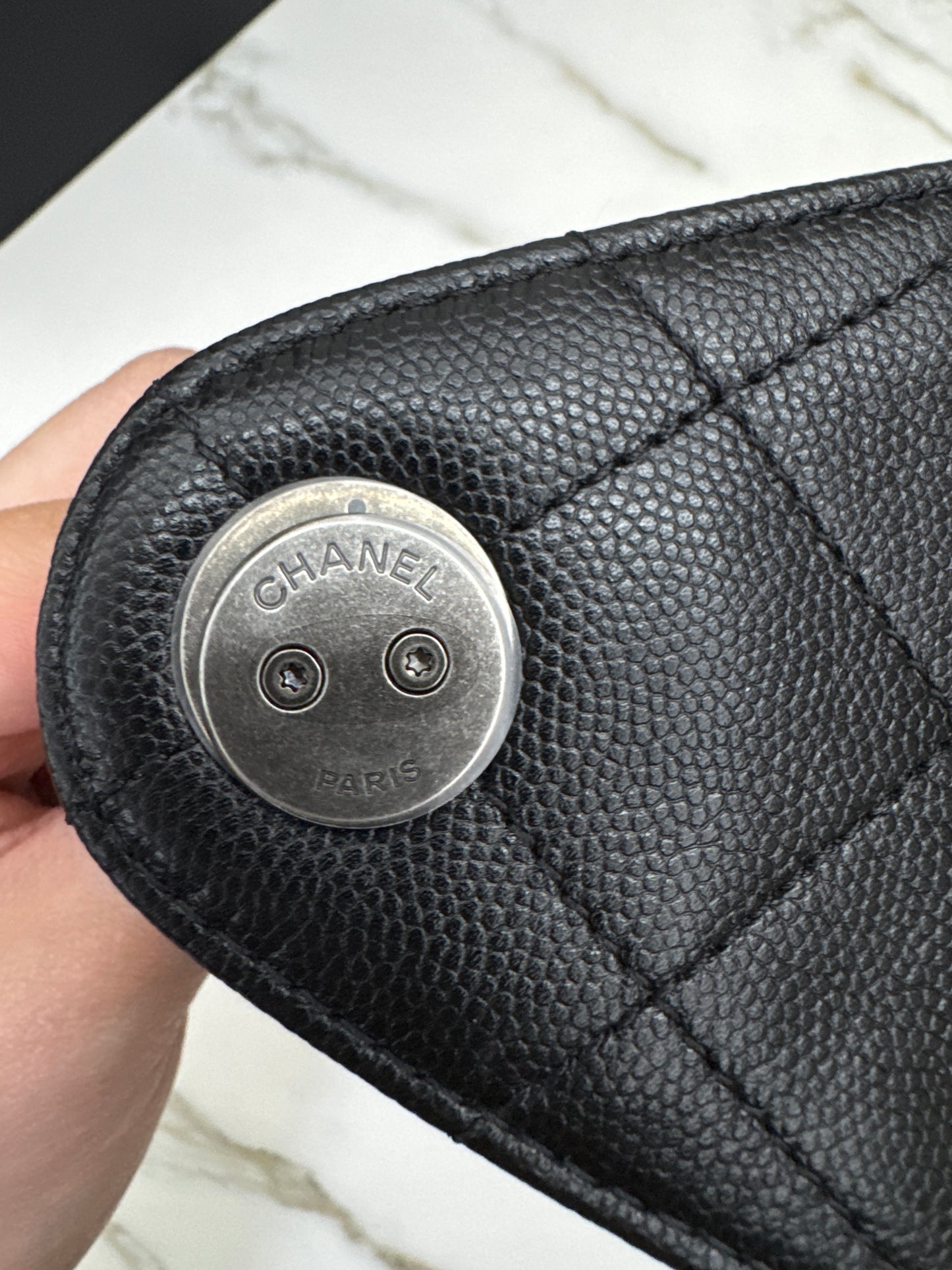 CHANEL 25Bag Small 黑銀小號 荔枝牛皮 Caviar Calfskin