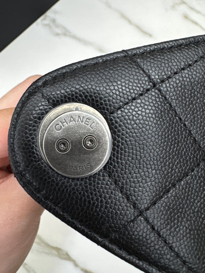 CHANEL 25Bag Small 黑銀小號 荔枝牛皮 Caviar Calfskin