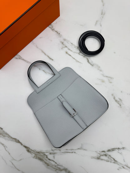 HERMES Halzan 25 聖杯藍銀扣 Bleu Pale
