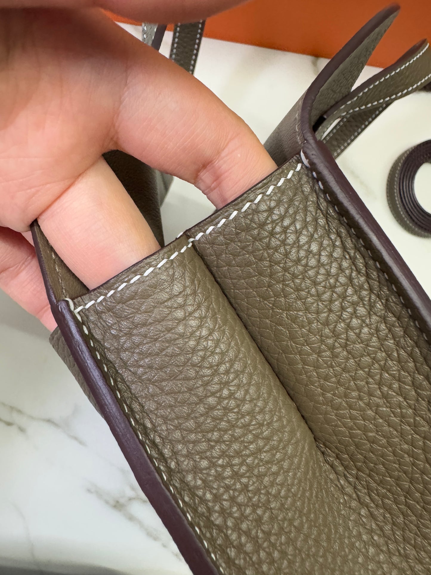 HERMES Halzan 25 大象灰金扣