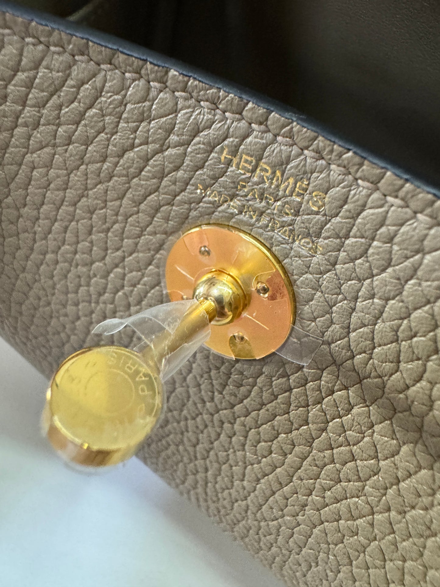 HERMES Mini Lindy II 馬爾淺米 金扣 TC