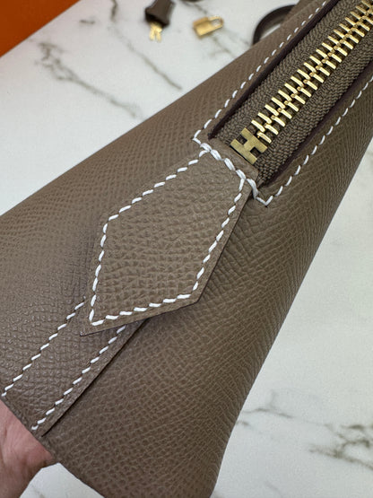 HERMES Bolide 25 大象灰金扣 Epsom Etoupe GHW