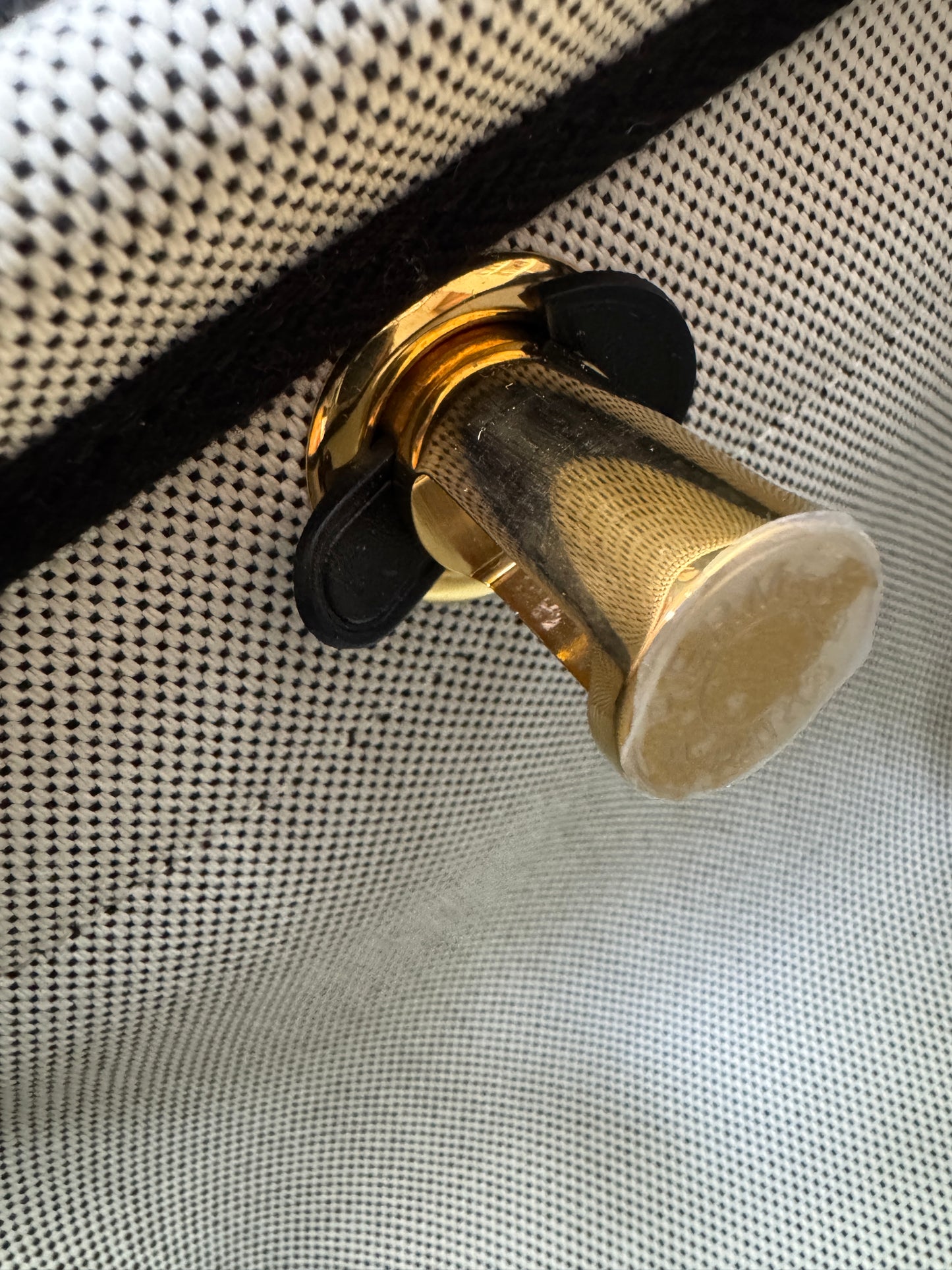 HERMES Mini Herbag 熊貓色 金扣 H Viking 帆布