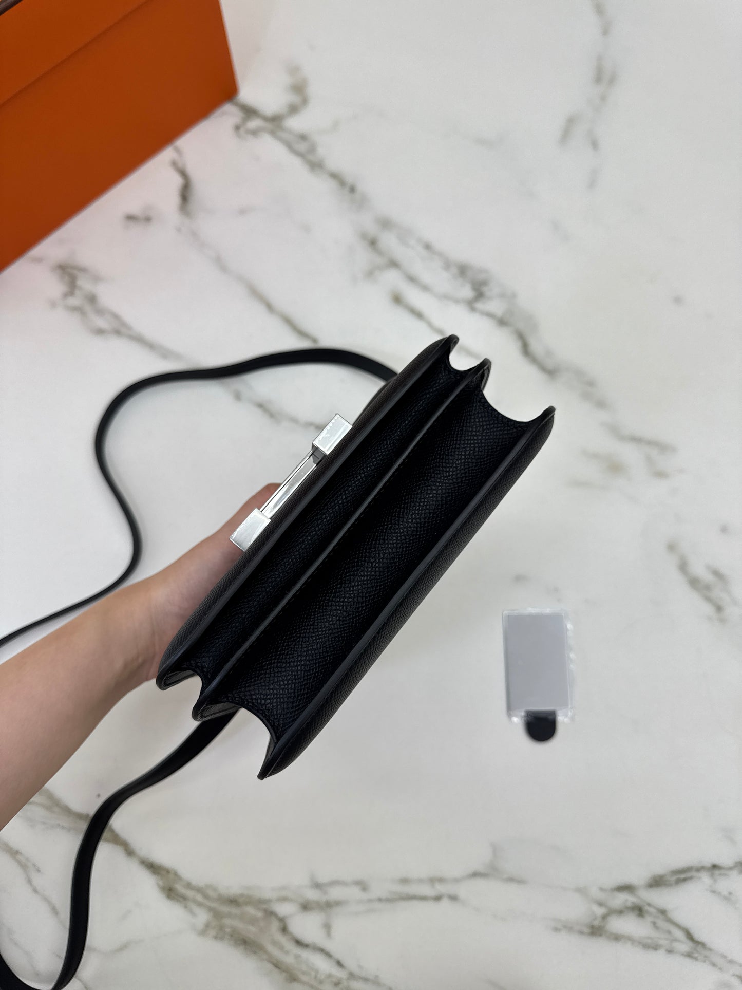 HERMES Mini Constance 黑銀 Noir Epsom PHW