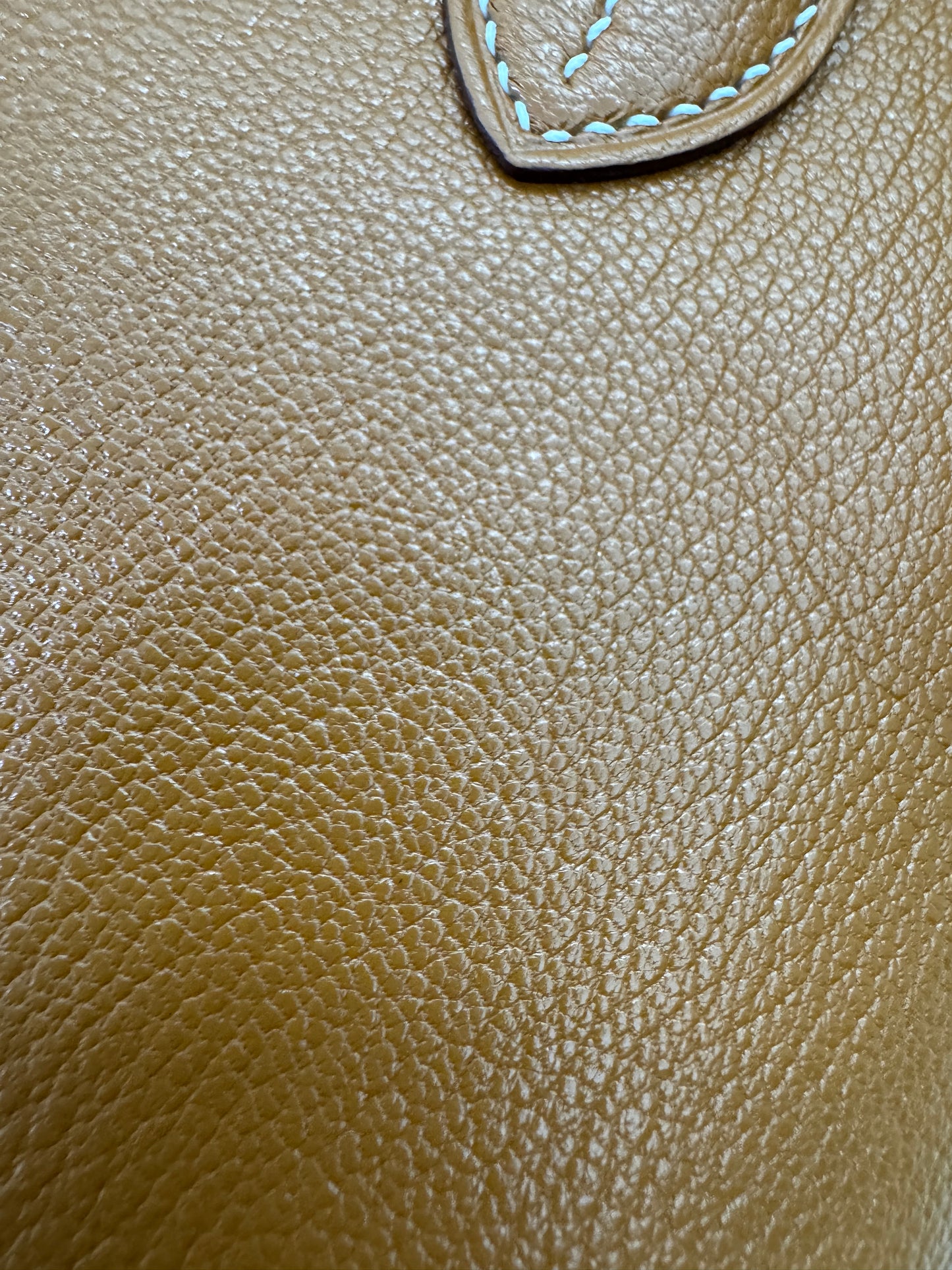 HERMES Mini Bolide 金棕色山羊皮 銀扣 Cherve Gold PHW