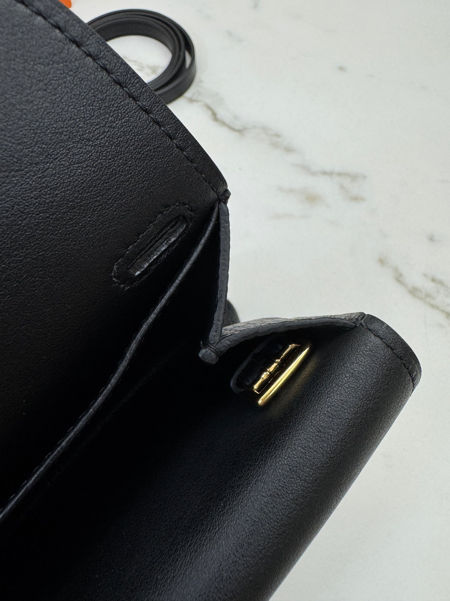 HERMES Halzan 25 黑金 Noir TC GHW