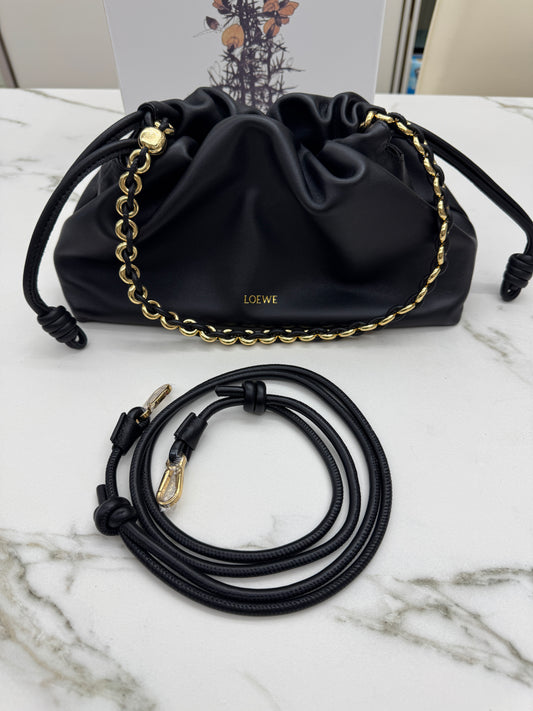 LOEWE Flamenco Purse Mellow Nappa Lambskin Black Medium