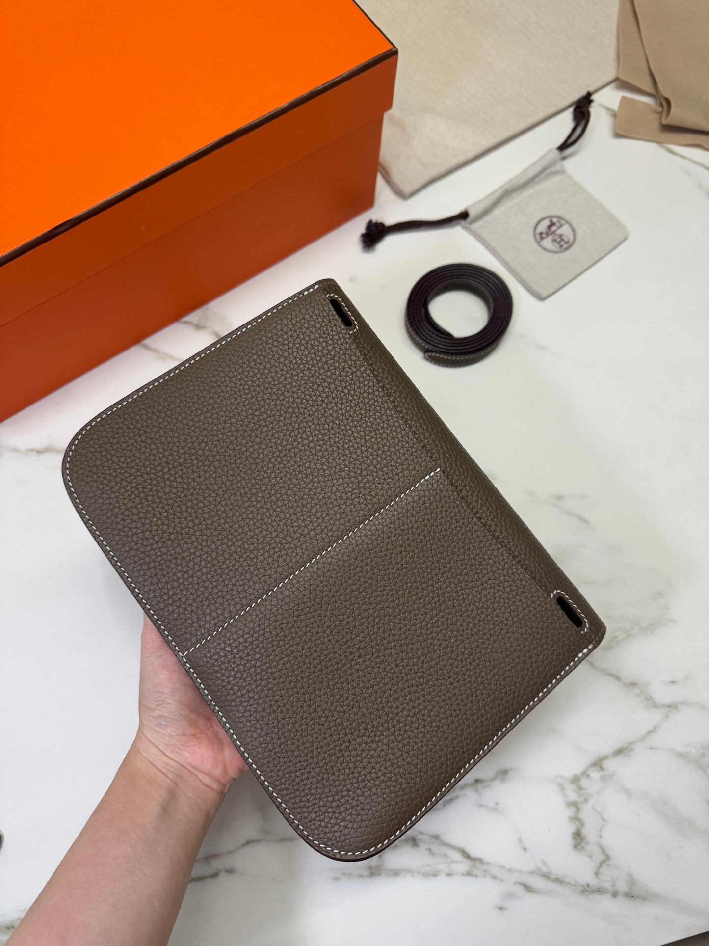 HERMES Halzan 25 大象灰金扣