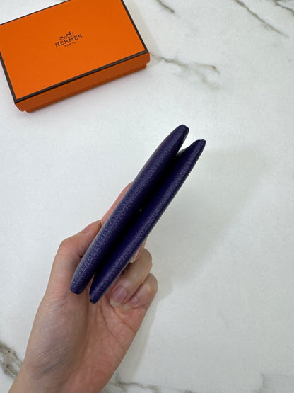 HERMES Calvi Duo X3絳紫色山羊皮