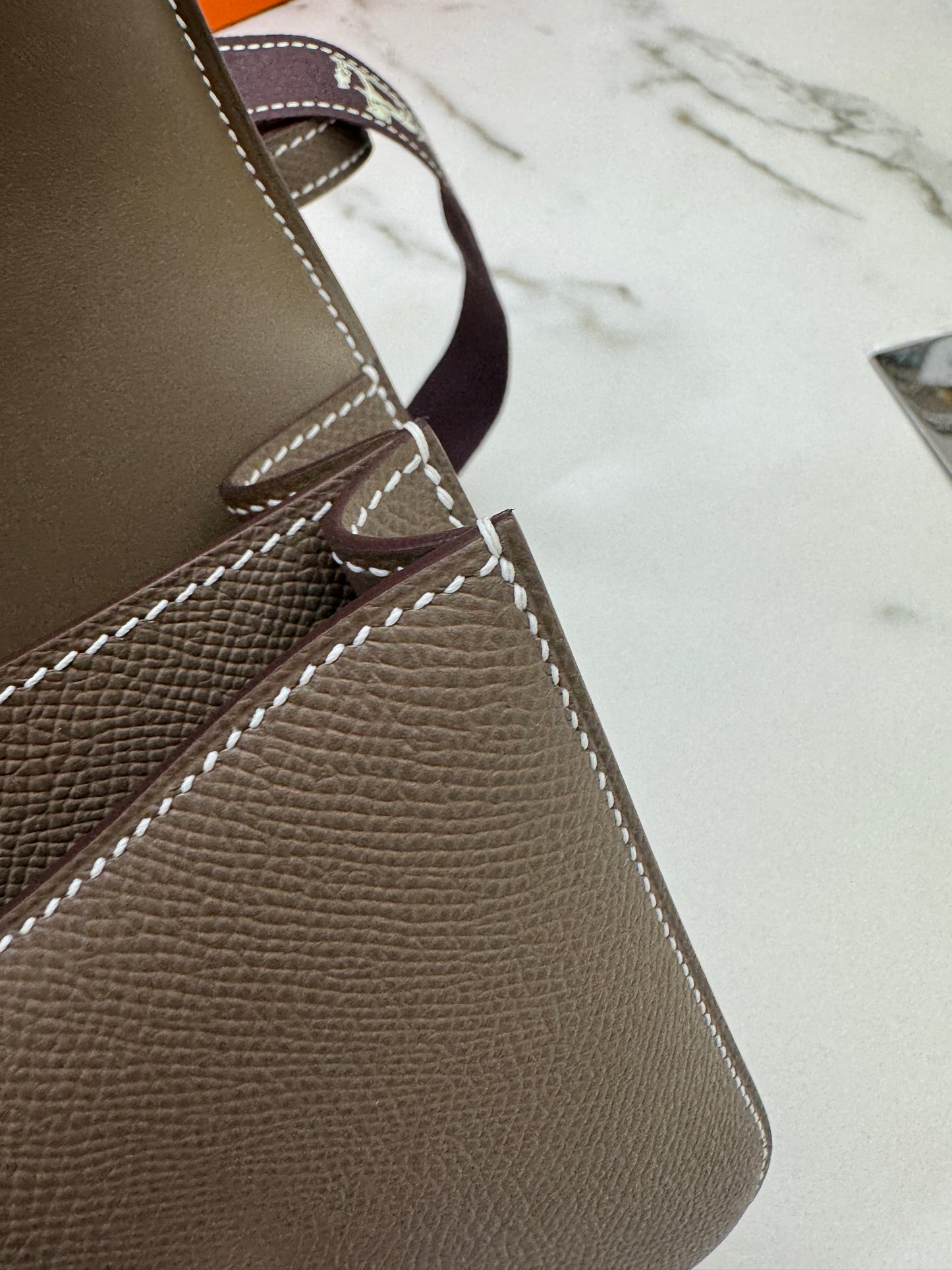 HERMES Mini Constance 大象灰 Epsom 玫瑰金扣