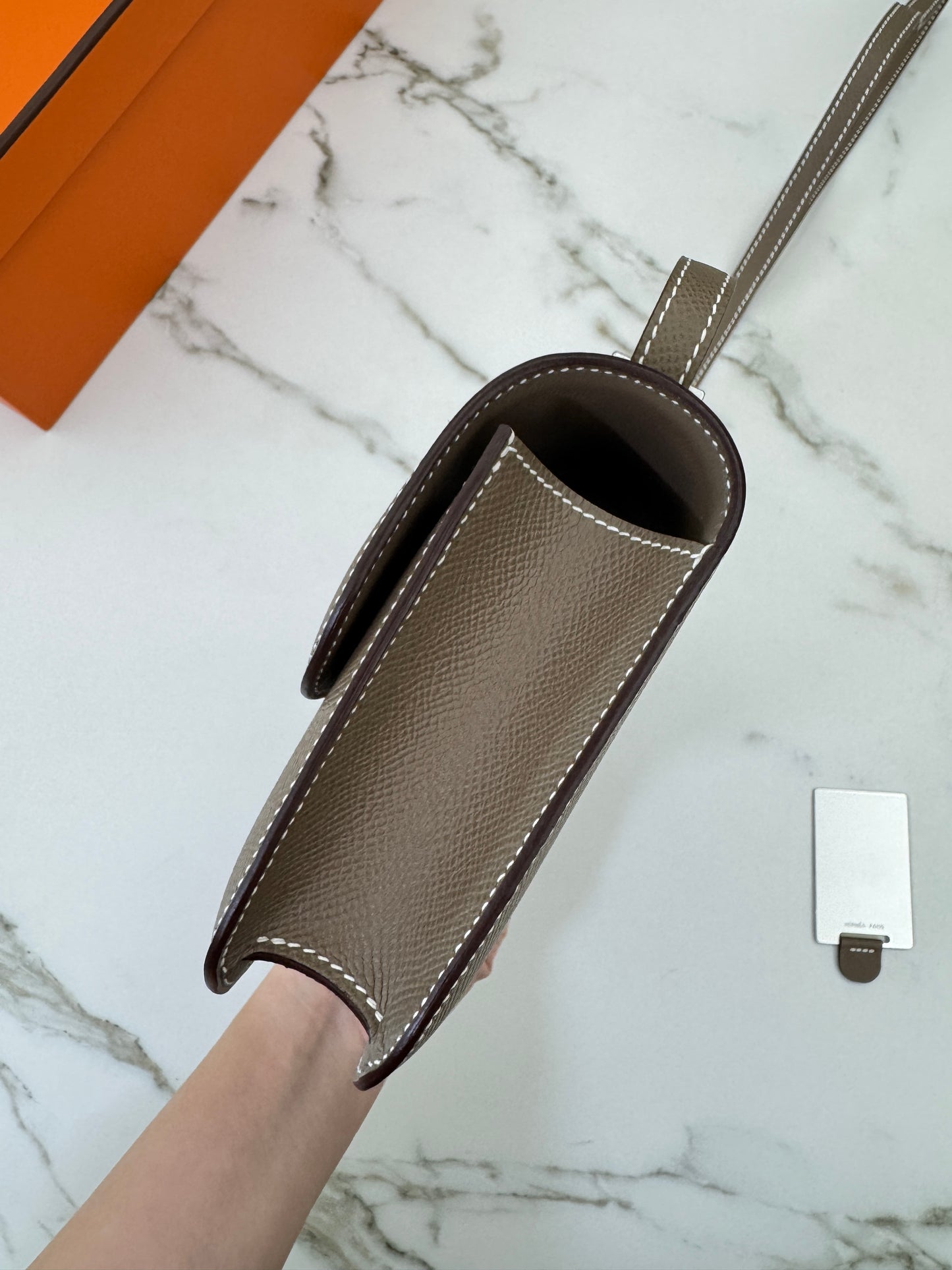 HERMES Constance Elan 大象灰銀扣 Epsom Etoupe PHW