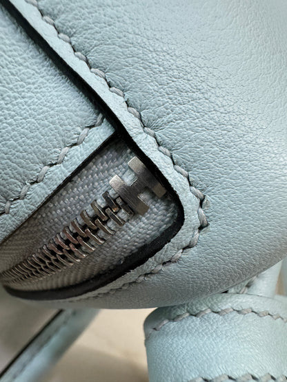 HERMES Mini Lindy 霧霾藍T0 銀扣 swift