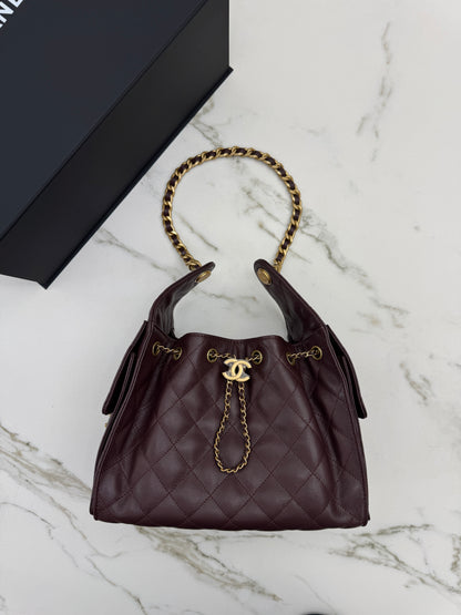 CHANEL 25Bag 荔枝牛皮 Small Chocolate