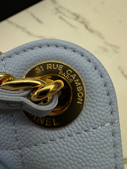 CHANEL Mini 25Bag 26A Baby Blue 亮金扣