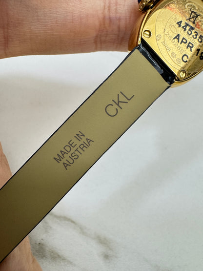 CARTIER Baignoire 亮面皺褶牛皮錶帶