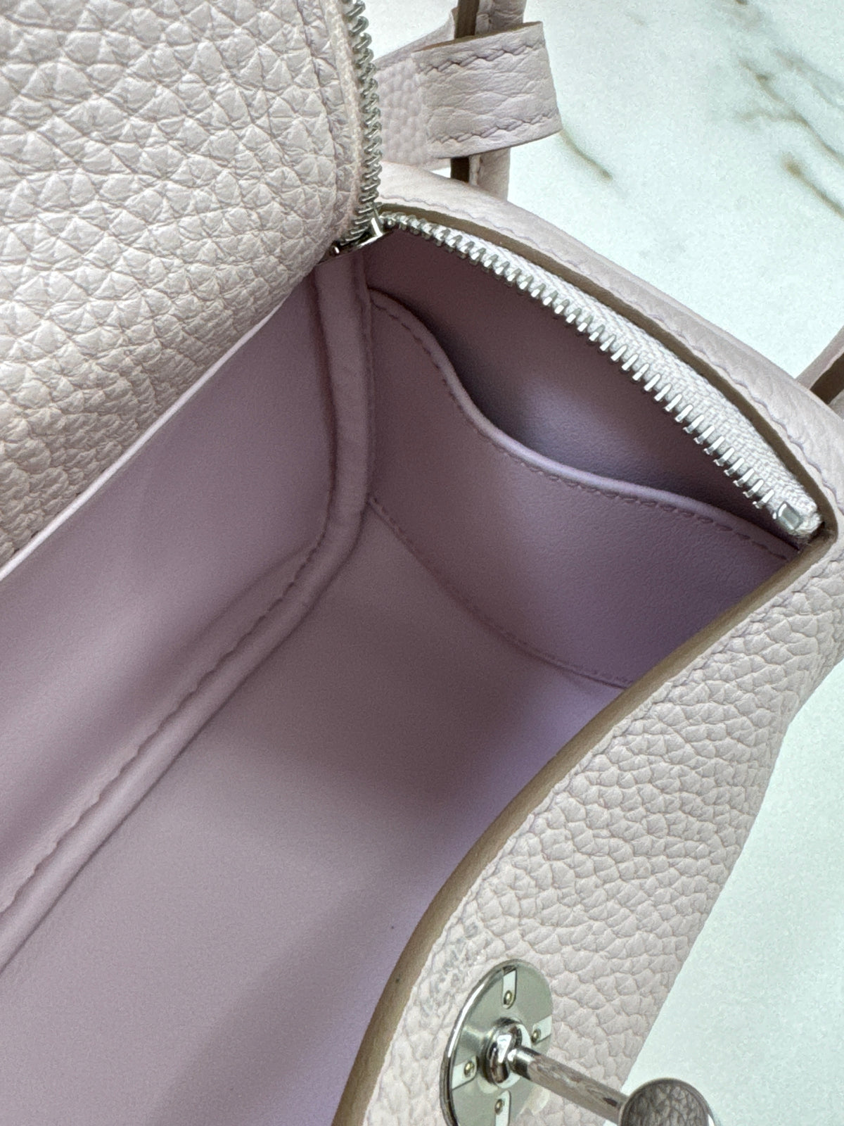 HERMES Mini Lindy 夢幻紫銀扣