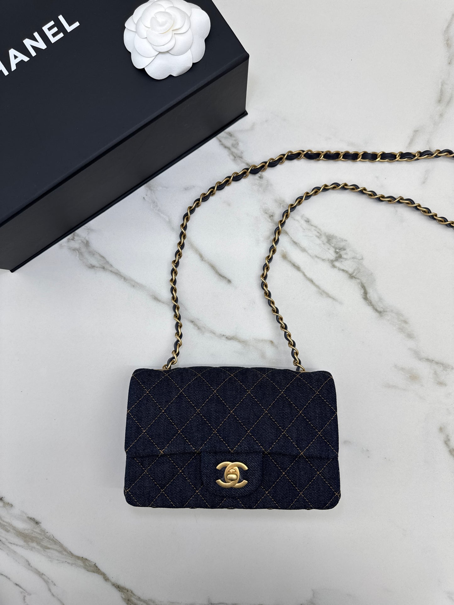 CHANEL 26P 深藍牛仔 Mini CF20