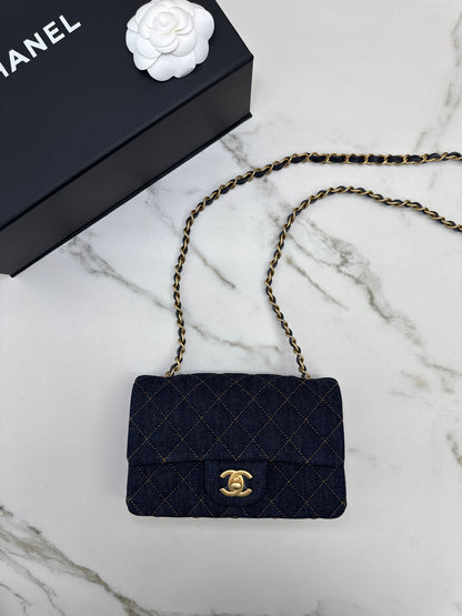 CHANEL 26P 深藍牛仔 Mini CF20