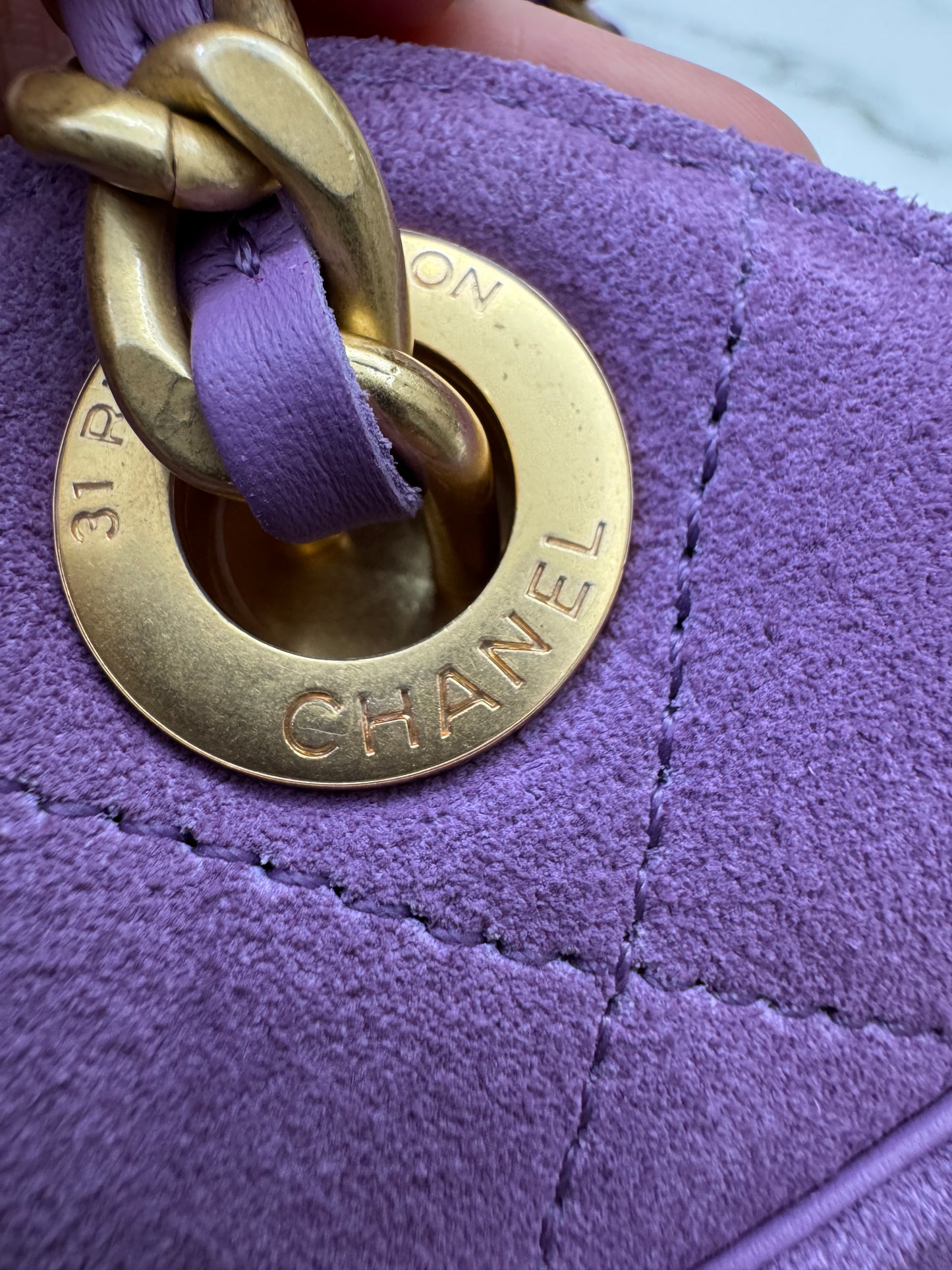CHANEL Mini 25 Bag 紫色麂皮