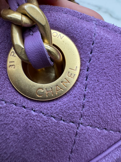 CHANEL Mini 25 Bag 紫色麂皮